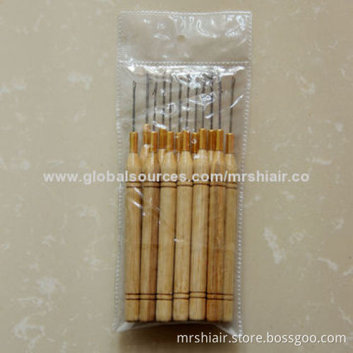 Bamboo pulling needle, wooden handle hook loop threader
